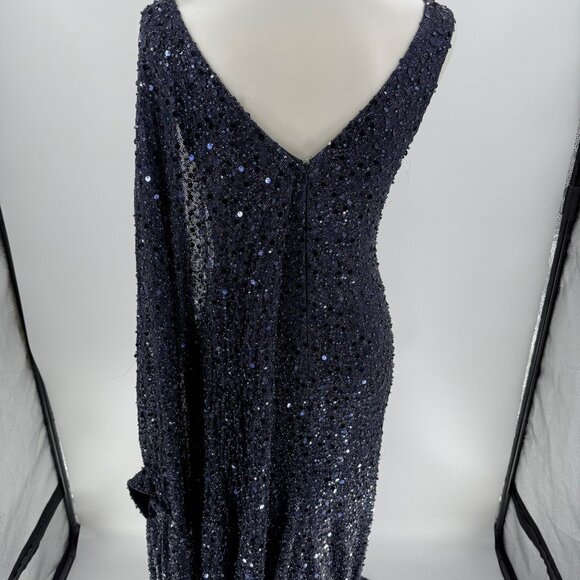 Alyce Paris 27772 - Elegant Scoop Neck Beaded Tulle Gown, Midnight - Picture 10 of 13